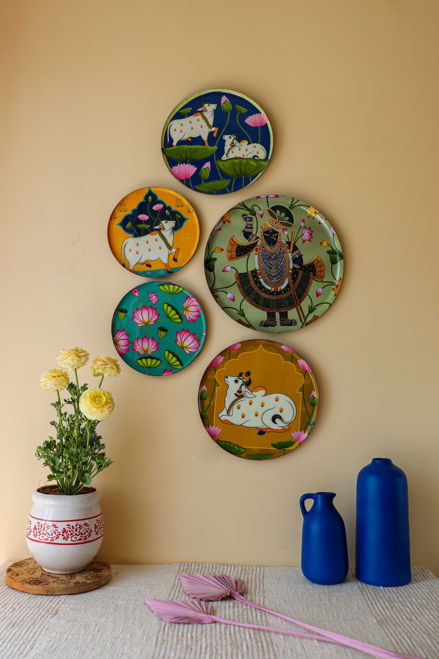 Pichwai Wall Plates - Set of 5