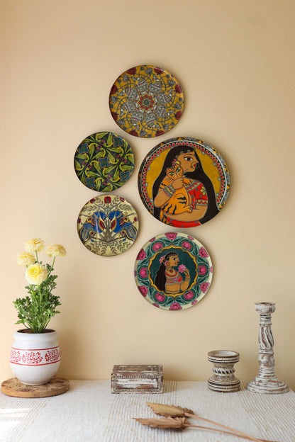 Madhubani Wall Plates - Set of 5