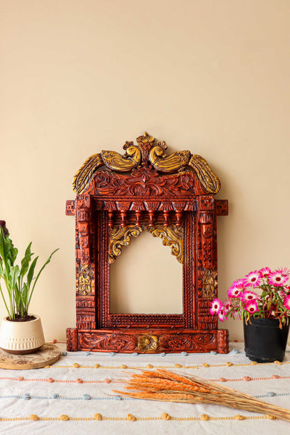 Peacock Wooden Jharokha Wall Hanging