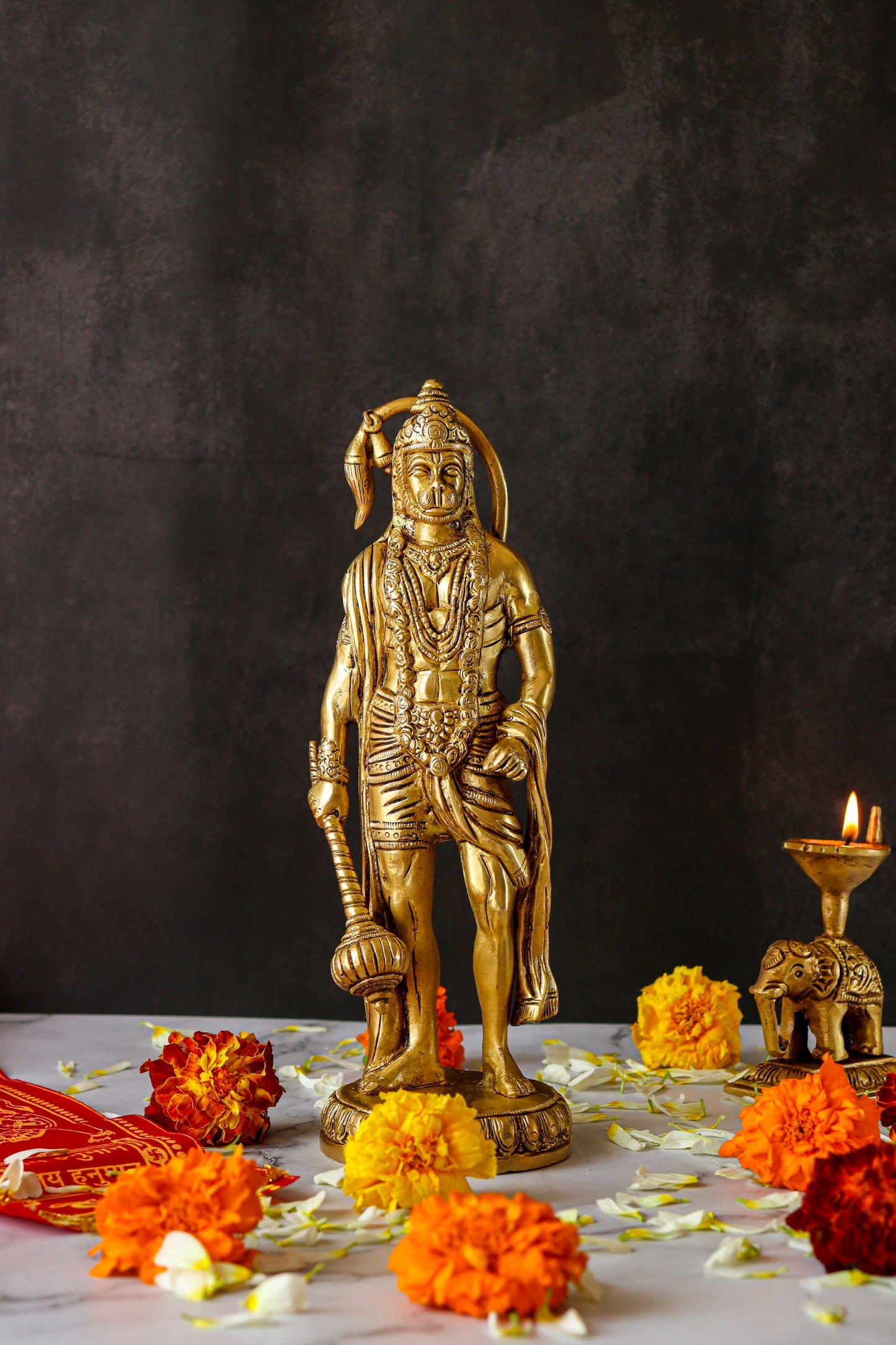 Bahubali Hanuman Standing Brass Statue