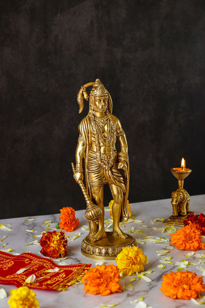 Bahubali Hanuman Standing Brass Statue