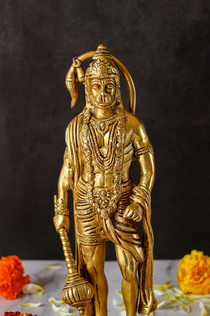 Bahubali Hanuman Standing Brass Statue