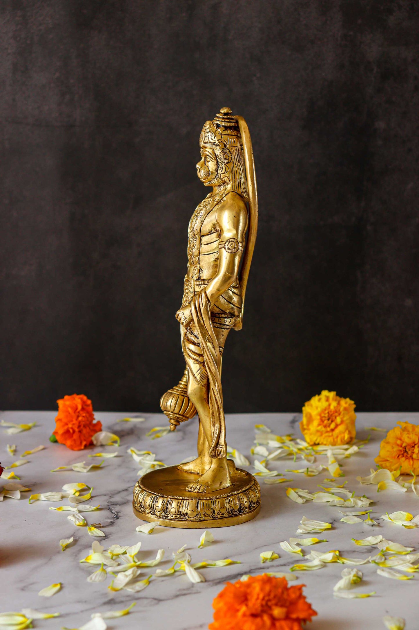 Bahubali Hanuman Standing Brass Statue