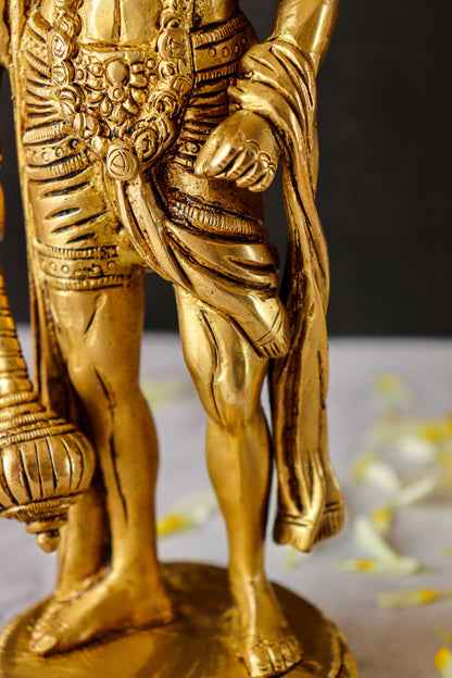 Bahubali Hanuman Standing Brass Statue