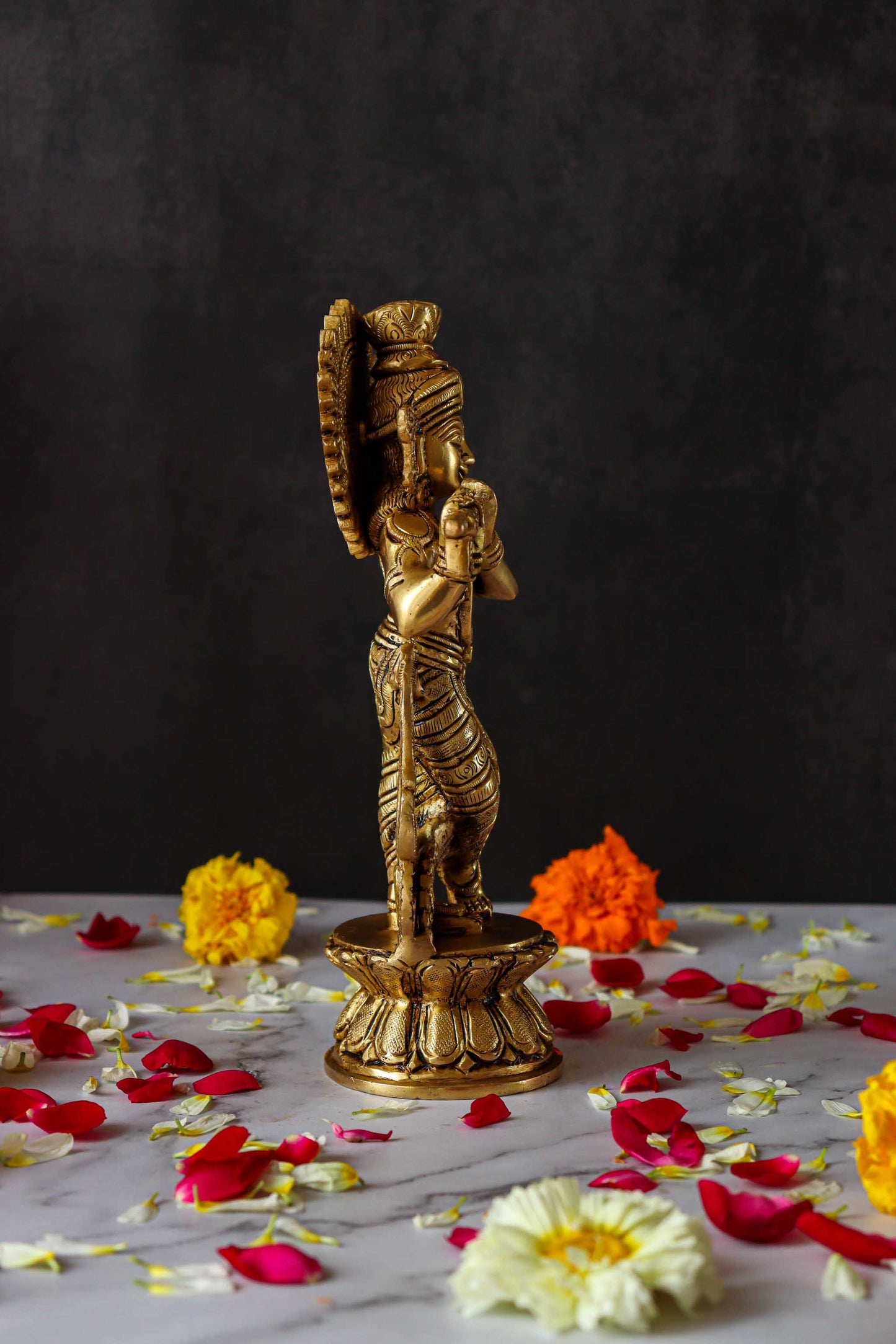 Lord Krishna Standing Brass Statue