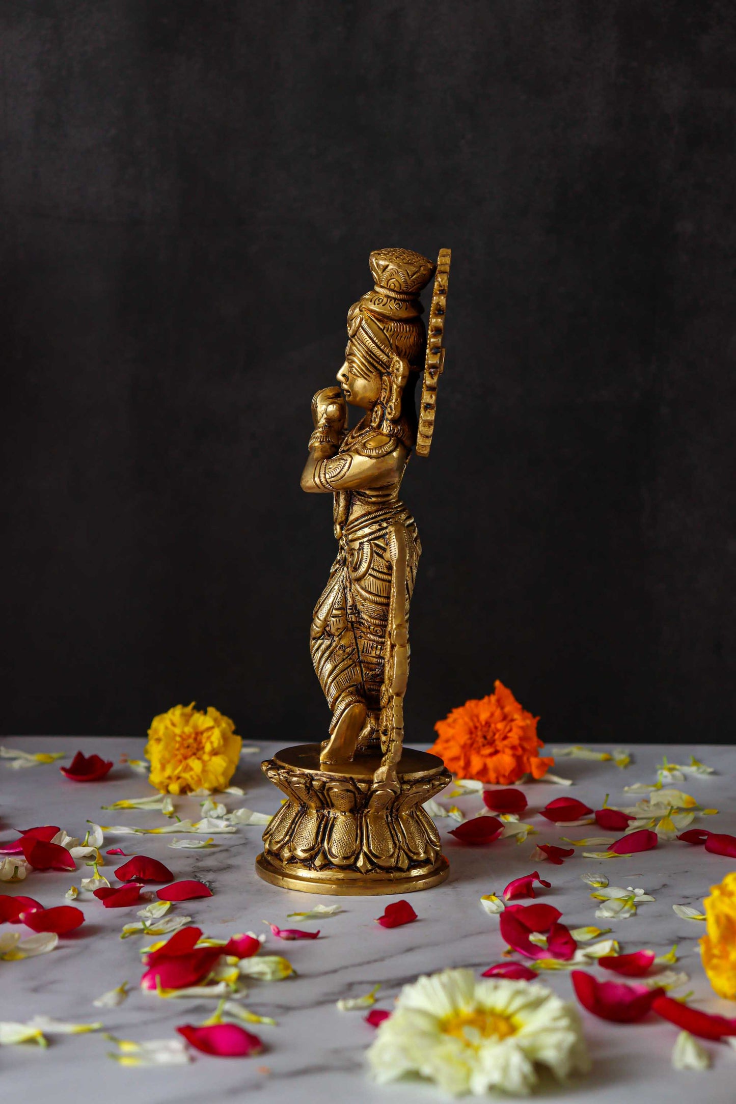 Lord Krishna Standing Brass Statue