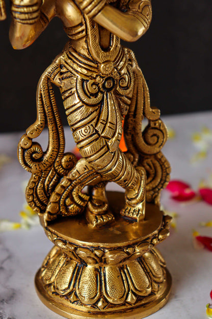 Lord Krishna Standing Brass Statue