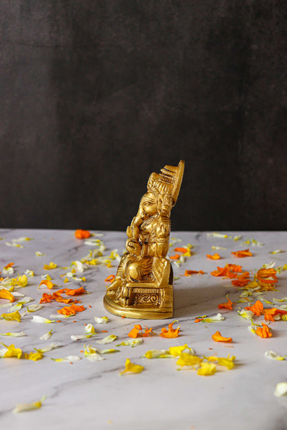 Lord Ganesh Sitting Brass Statue