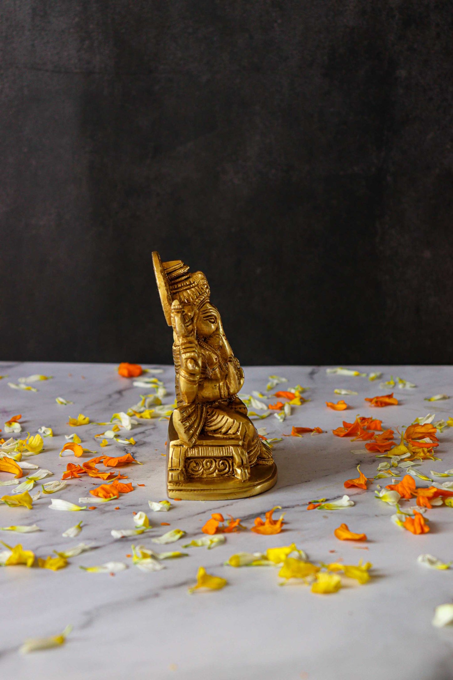 Lord Ganesh Sitting Brass Statue