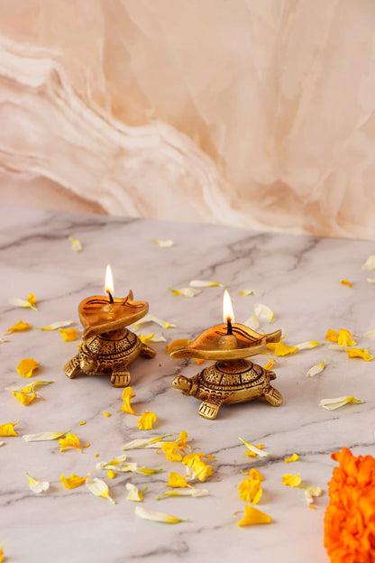 Brass Shubh Kachwua Diya - Set of 2