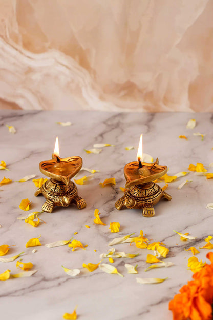 Brass Shubh Kachwua Diya - Set of 2