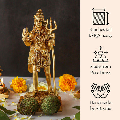 Lord Shiva Standing Brass Statue